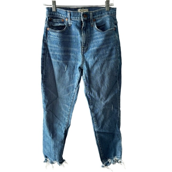Madewell High Rise Slim Crop Boy Jean Raw Hem size 26 - Picture 1 of 7